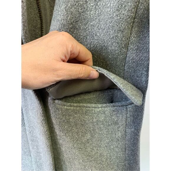 J Crew Gray Stadium Cloth by Nello Gori Wool Blend Coat Size 0 - Picture 7 of 11
